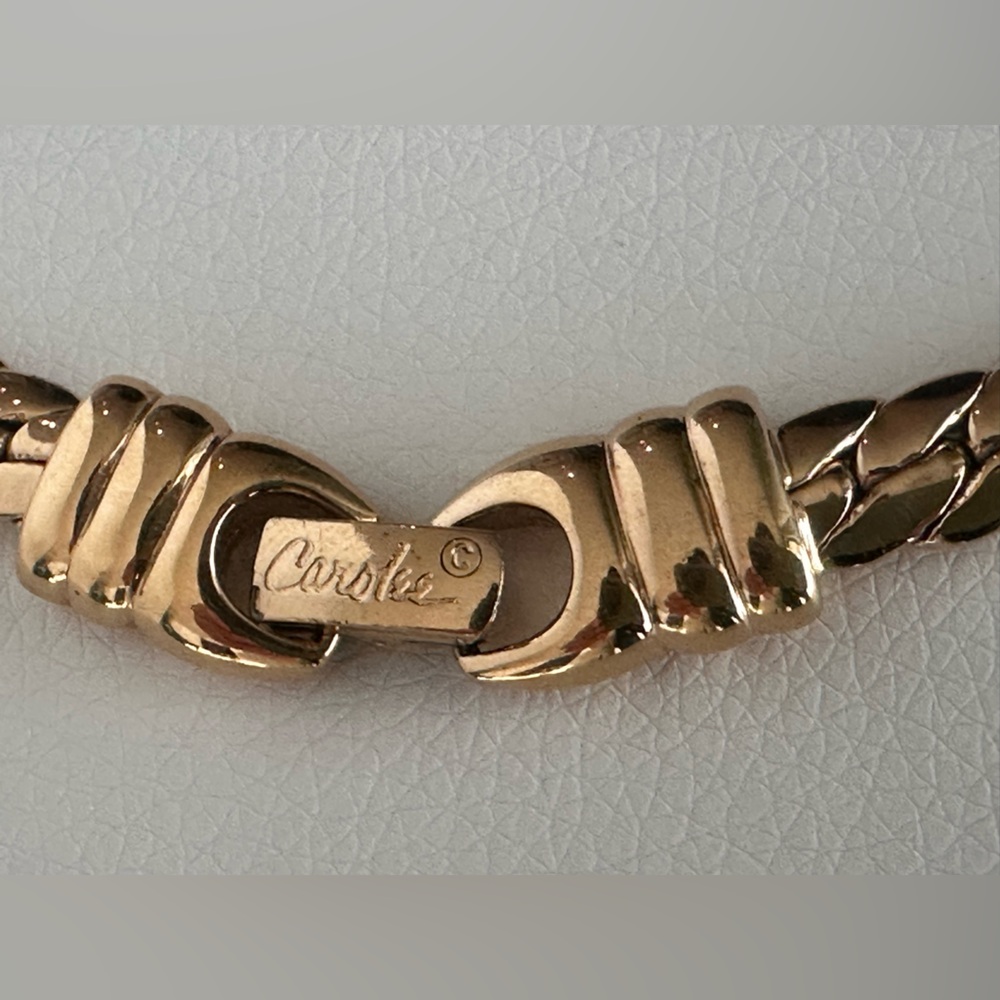 Gold Vintage Carolee Windsor Leopard Crystal Collar Necklace ✨ - Picture 6 of 9